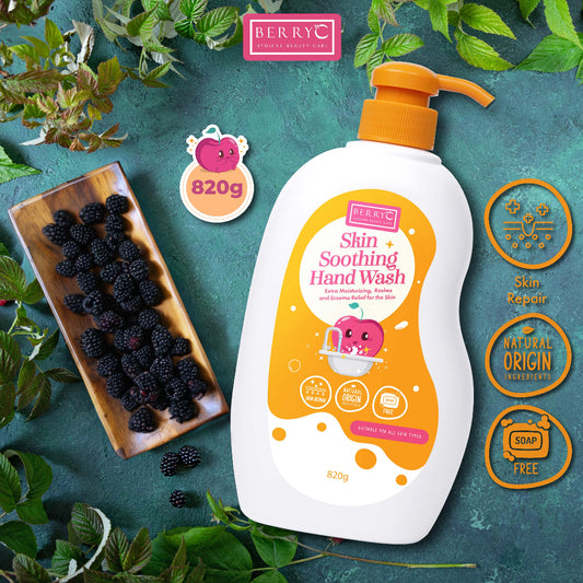 BERRYC Skin Soothing Hand Wash (820g) Extra Moisturizing, Rashes and Eczema Relief for the Skin