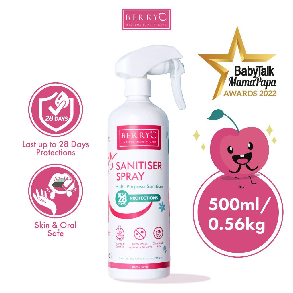 BERRYC Sanitizer Spray Bottle 28 days protection (500ml) 消毒液 消毒水喷雾