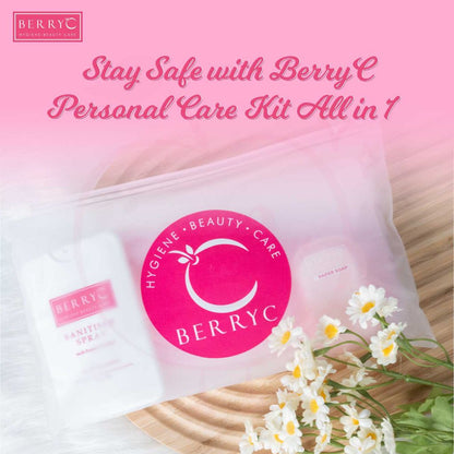 Covid 疫情预防包    Berryc All In 1 Care Kit - Masks + Mask Keeper + Sanitizer Spray (40ml) + Paper Soap