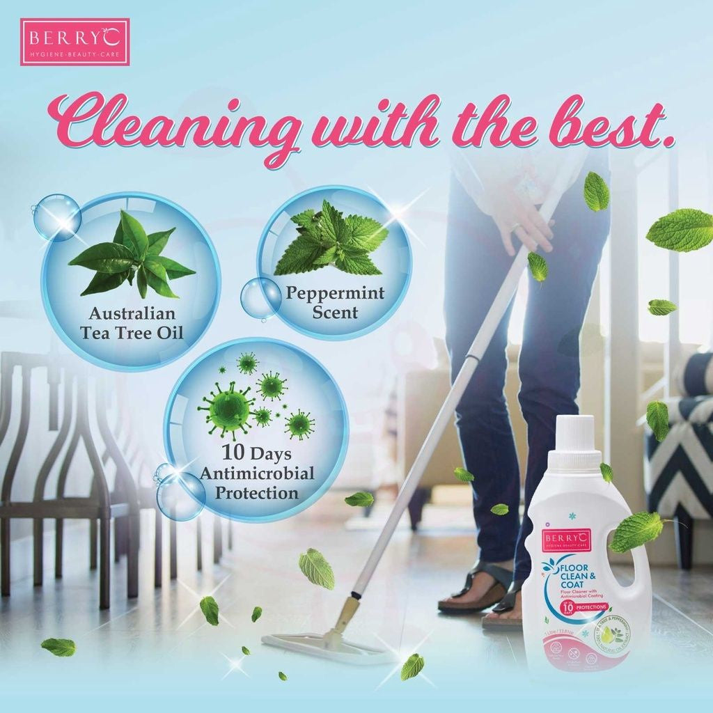 BerryC Floor Clean & Coat Degreaser Cleaner Remove Stain Kitchen Kids Safe Up to 10 Days Protection 地板清洁液