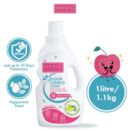 BerryC Floor Clean & Coat Degreaser Cleaner Remove Stain Kitchen Kids Safe Up to 10 Days Protection 地板清洁液